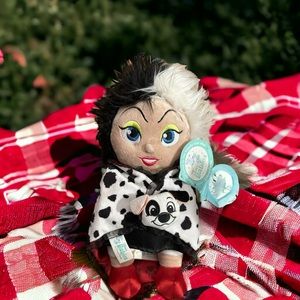 NWT Disney Parks Disney's Babies Cruella De Vil Baby Doll Plush and Blanket